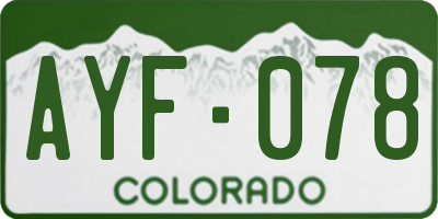 CO license plate AYF078
