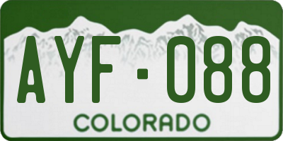 CO license plate AYF088