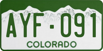 CO license plate AYF091