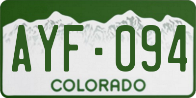 CO license plate AYF094