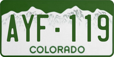 CO license plate AYF119