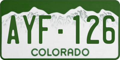 CO license plate AYF126