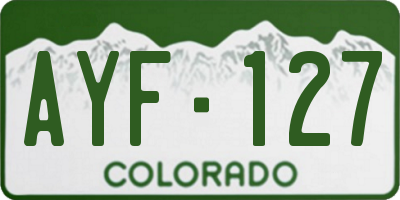 CO license plate AYF127
