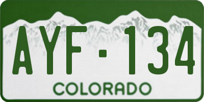 CO license plate AYF134