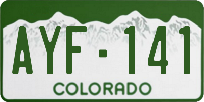 CO license plate AYF141
