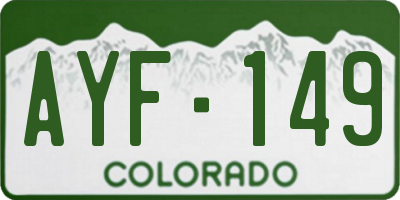 CO license plate AYF149