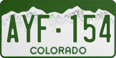CO license plate AYF154