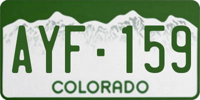 CO license plate AYF159