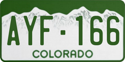 CO license plate AYF166
