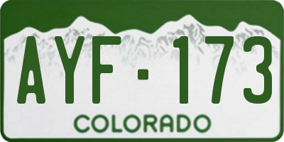 CO license plate AYF173