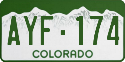 CO license plate AYF174