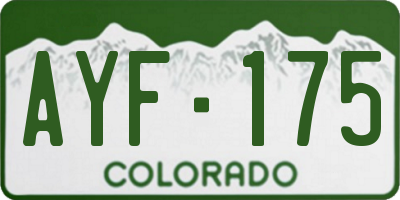 CO license plate AYF175