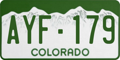 CO license plate AYF179