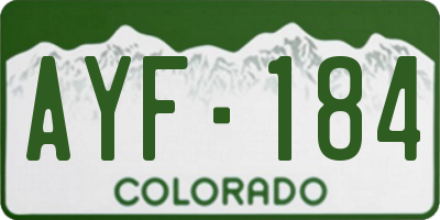 CO license plate AYF184