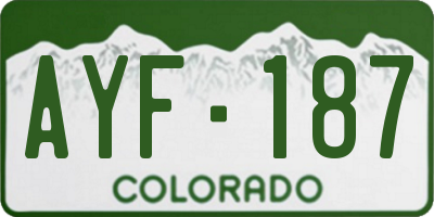 CO license plate AYF187