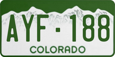 CO license plate AYF188