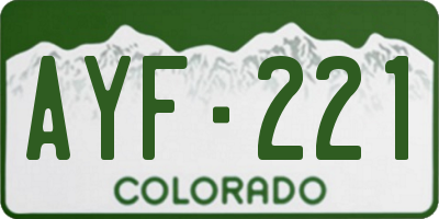 CO license plate AYF221