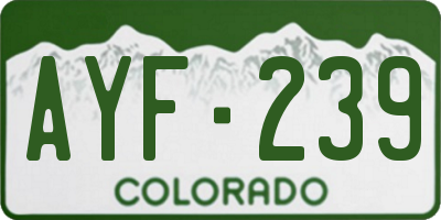 CO license plate AYF239