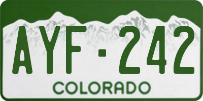 CO license plate AYF242