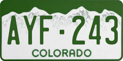 CO license plate AYF243