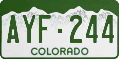 CO license plate AYF244