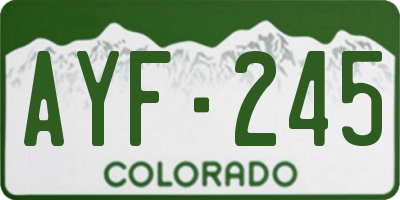 CO license plate AYF245