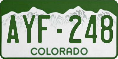 CO license plate AYF248