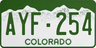 CO license plate AYF254