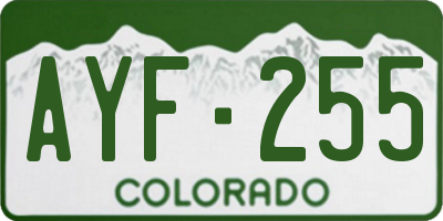 CO license plate AYF255