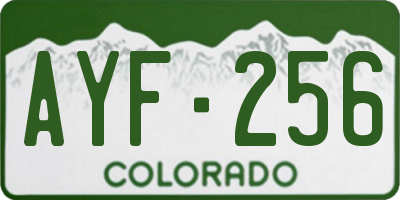 CO license plate AYF256