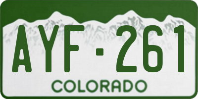 CO license plate AYF261