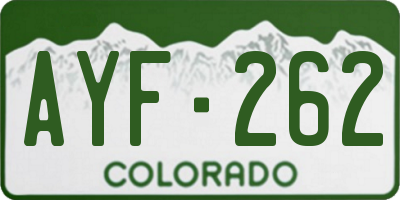 CO license plate AYF262