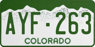 CO license plate AYF263