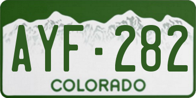 CO license plate AYF282