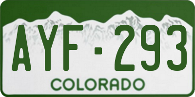 CO license plate AYF293