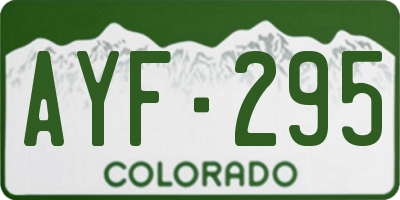 CO license plate AYF295