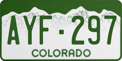CO license plate AYF297