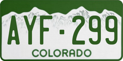 CO license plate AYF299