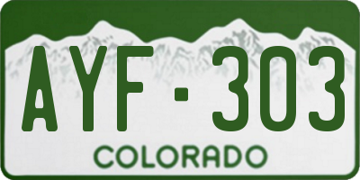 CO license plate AYF303