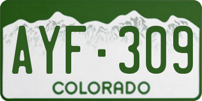 CO license plate AYF309