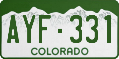 CO license plate AYF331