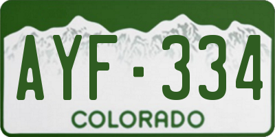 CO license plate AYF334