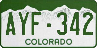 CO license plate AYF342