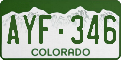 CO license plate AYF346