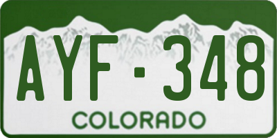 CO license plate AYF348