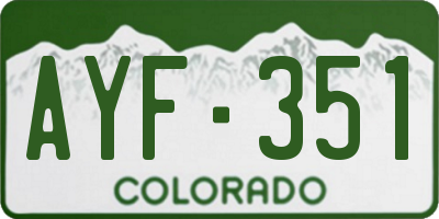 CO license plate AYF351