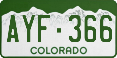 CO license plate AYF366