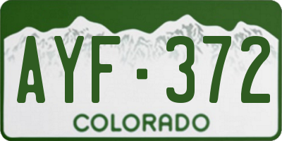 CO license plate AYF372
