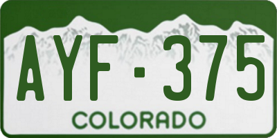 CO license plate AYF375