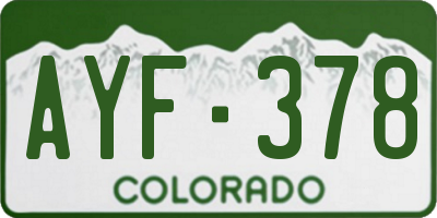 CO license plate AYF378